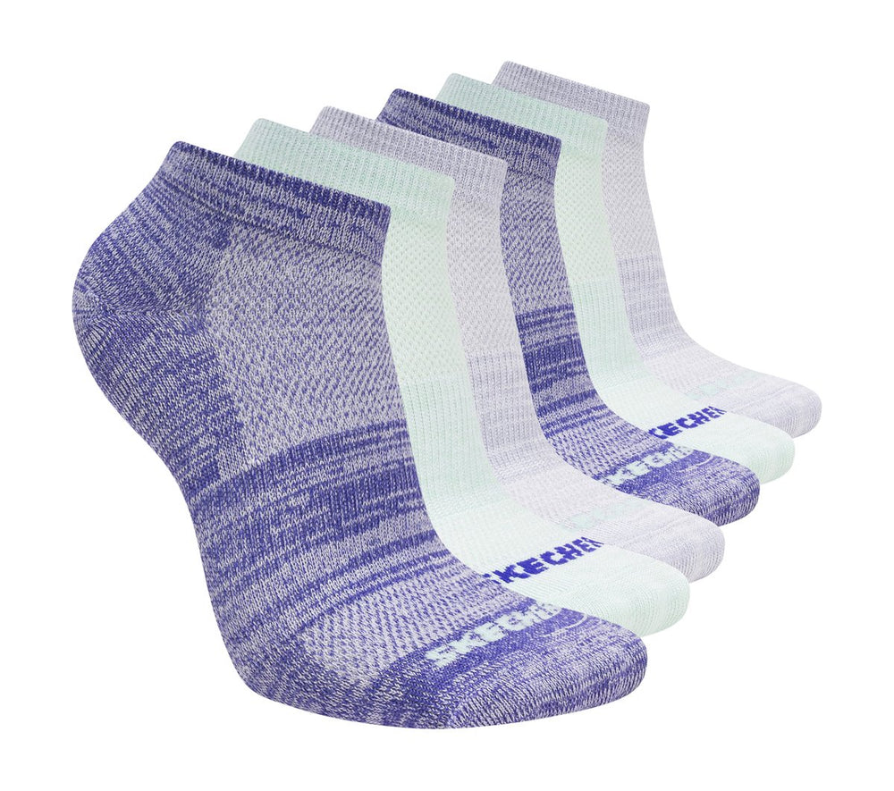Skechers | 6 Pack Girls' Low Cut Color Stripe Socks