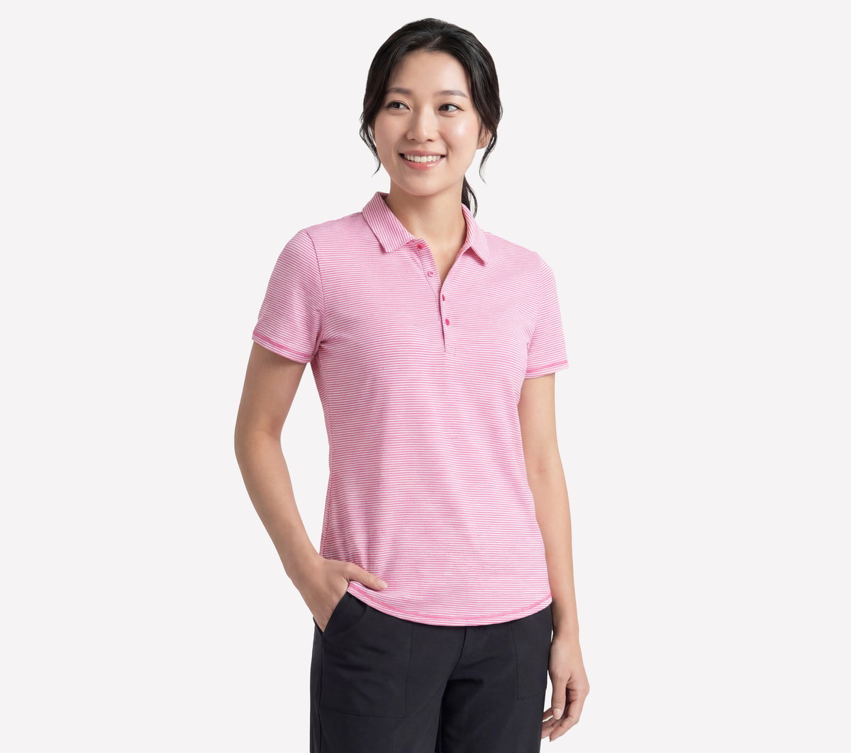Skechers | Short Sleeve On The Green Striped Polo