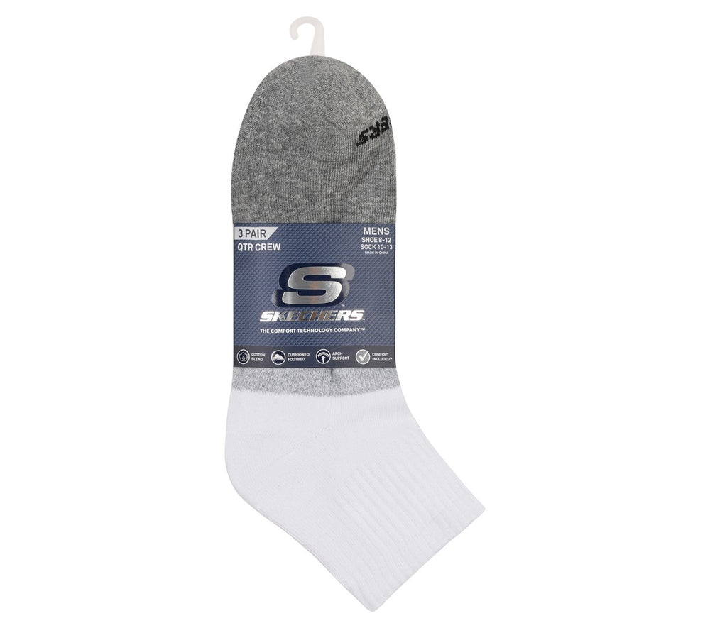 Skechers | 3 Pack Men's Colorblock Quarter Socks