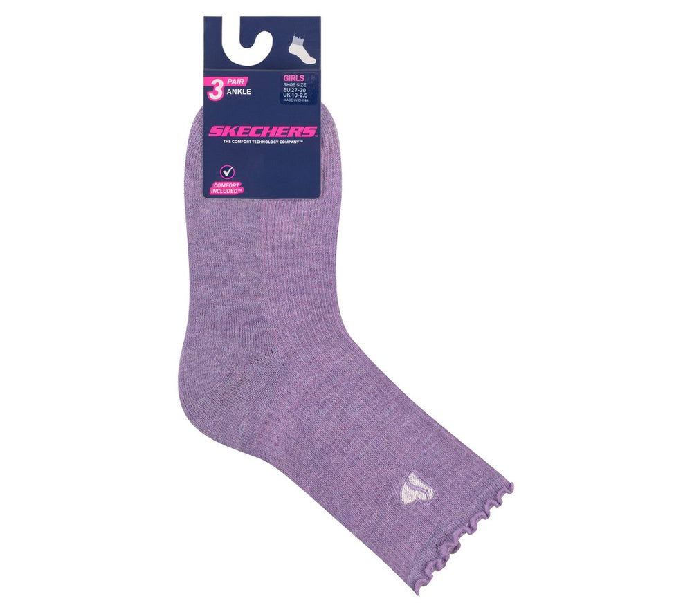 Skechers | 3 Pack Kids Ankle Lettuce Socks