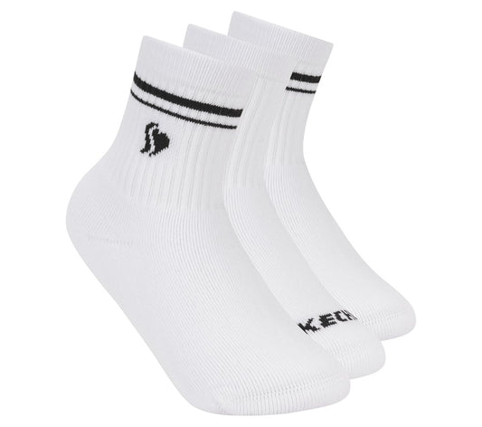 Skechers | 3 Pack Girls' Low Crew Ribbed Socks